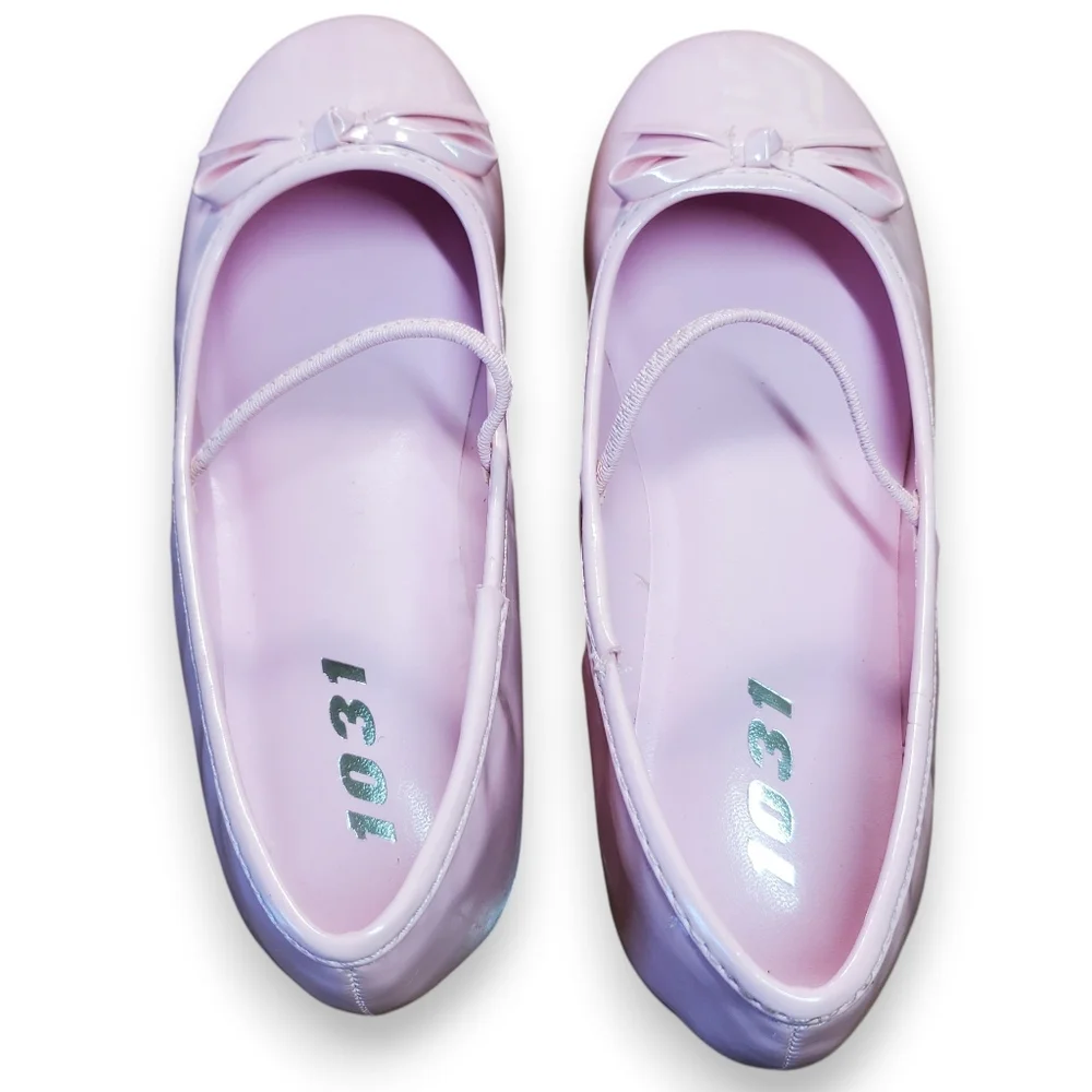 1031 Shoes Size 13/L Girls Dressy Flat Soft Pink Patent Leather Ballet Bow Ankle